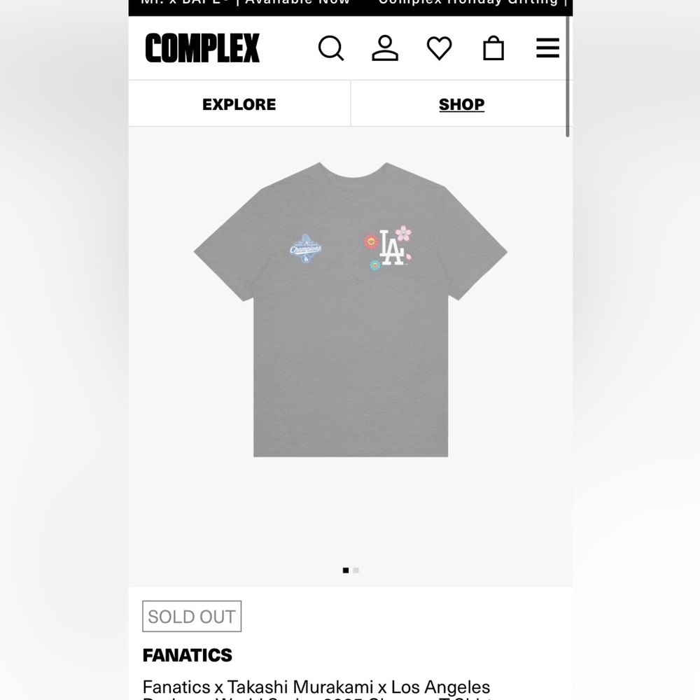 NWT Dodgers Murakami World Series Championship 2025 M Tee